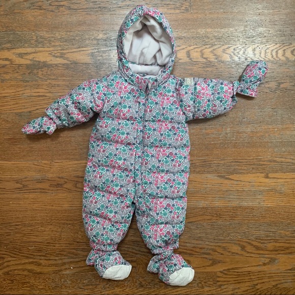 Baby Gap floral ColdControl down snowsuit 0-6month - Picture 1 of 7